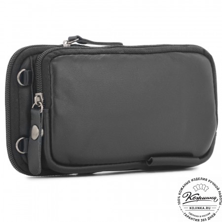 Кожаный клатч "Денвер" (черный)